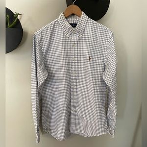 Ralph Lauren Slim Fit Stretch Oxford Checkered Button Up Size Large